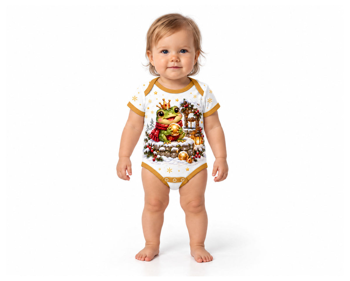 Froschkönigs Winterwunsch Weihnachts Baby Body inkl. Name (Druck)