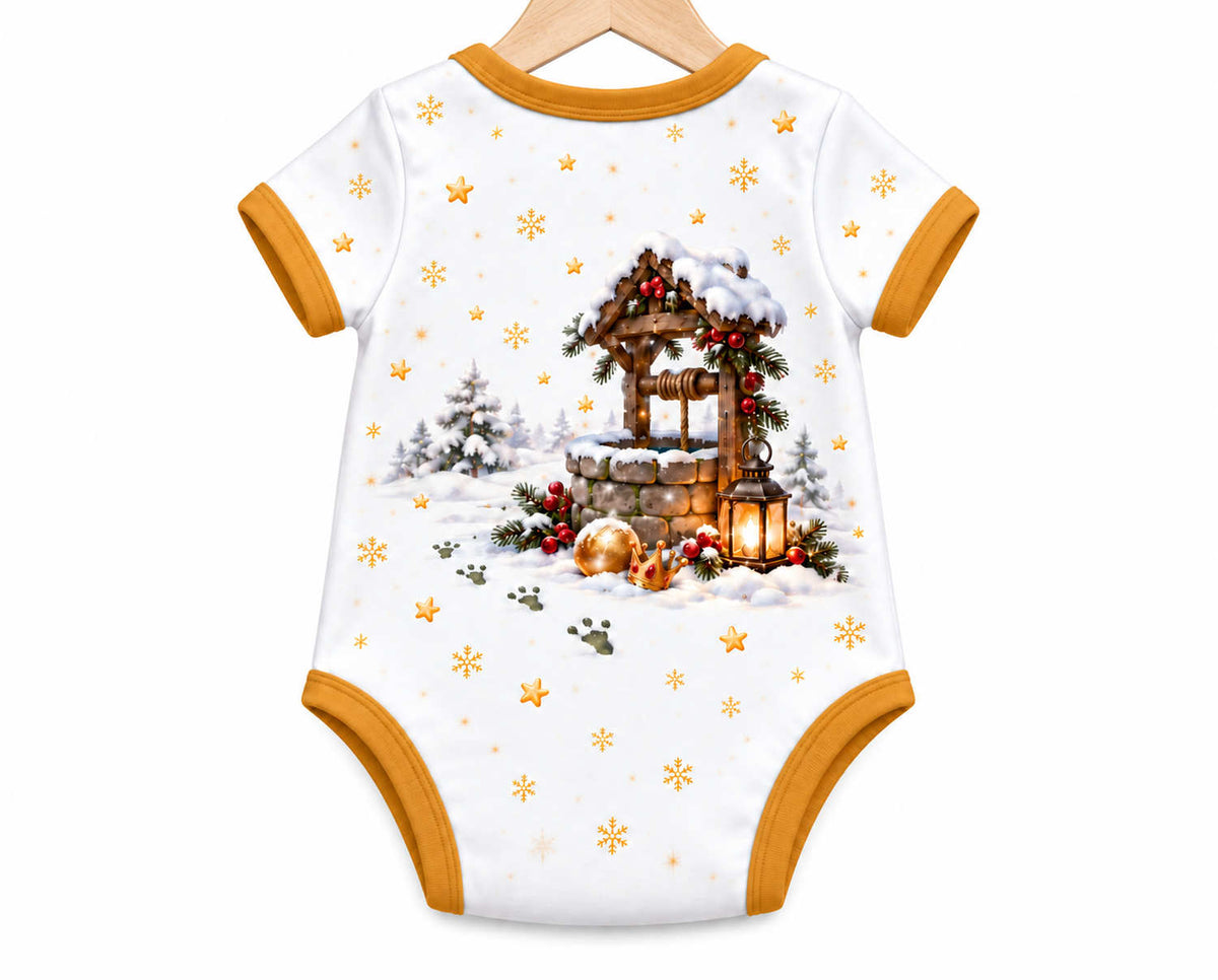 Froschkönigs Winterwunsch Weihnachts Baby Body inkl. Name (Druck)