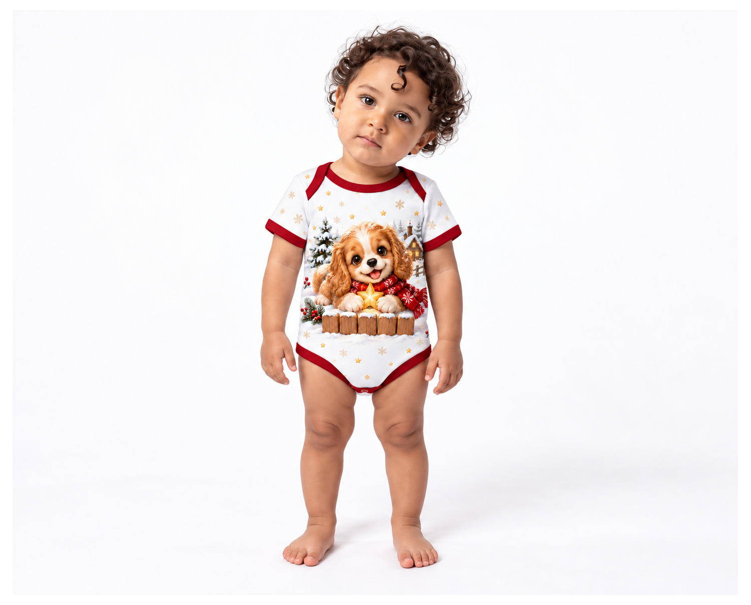 Ein Stern für kleine Pfoten Weihnachts Baby Body inkl. Name (Druck)