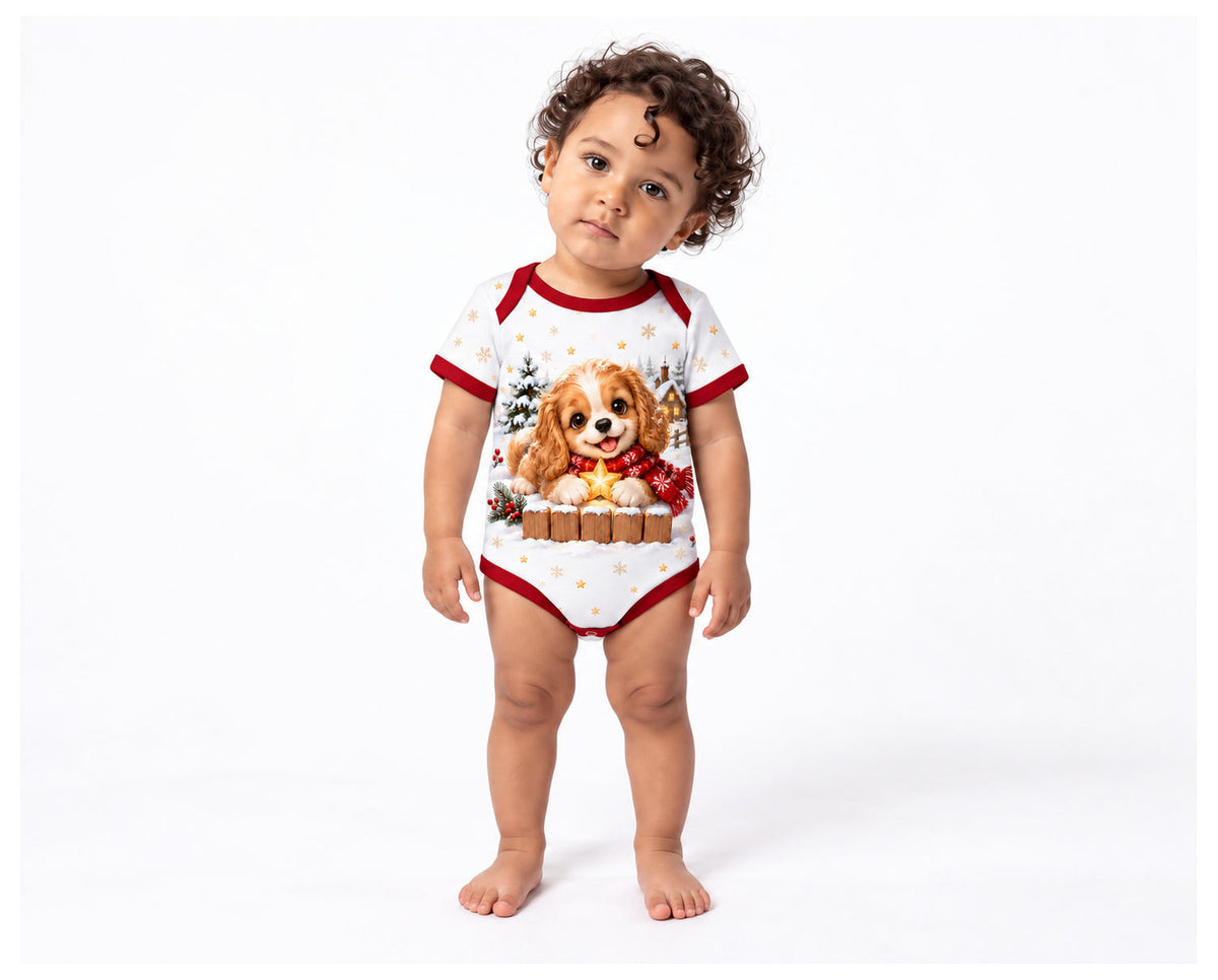 Ein Stern für kleine Pfoten Weihnachts Baby Body inkl. Name (Druck)