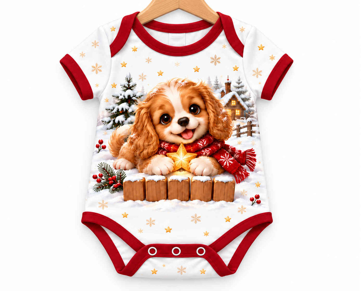 Ein Stern für kleine Pfoten Weihnachts Baby Body inkl. Name (Druck)