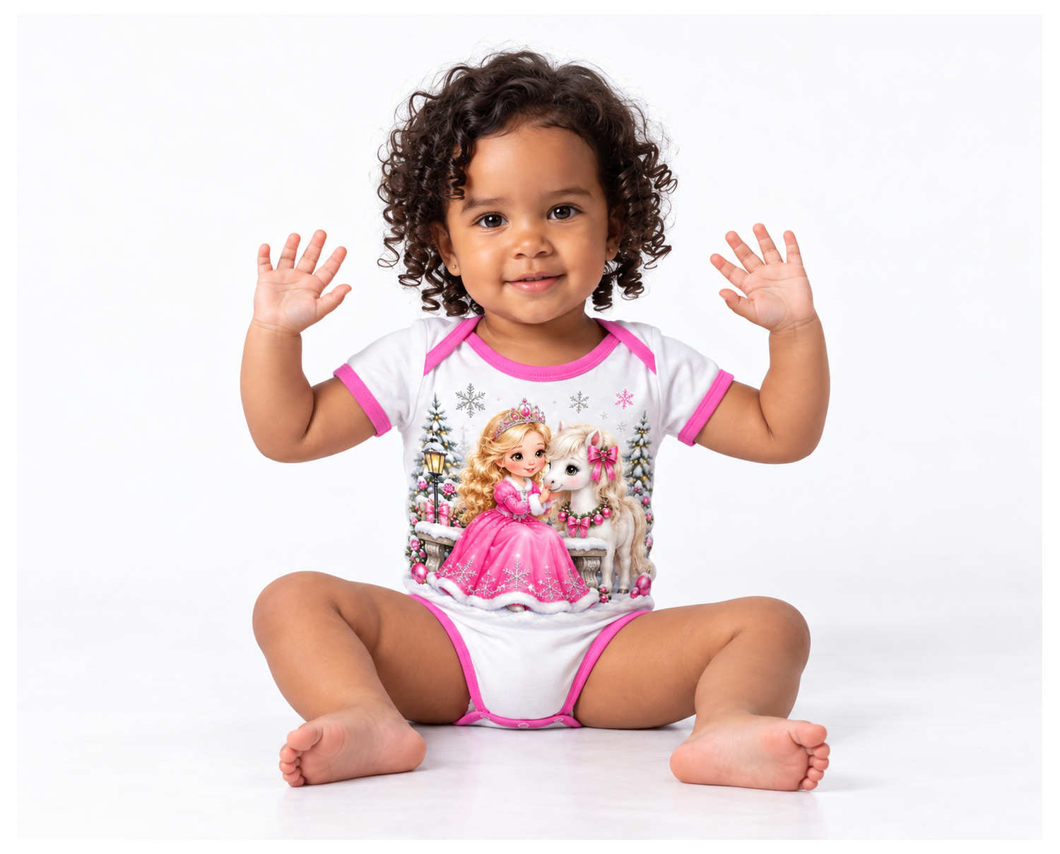 Rosenprinzessin im Lichtergarten Weihnachts Baby Body inkl. Name (Druck)