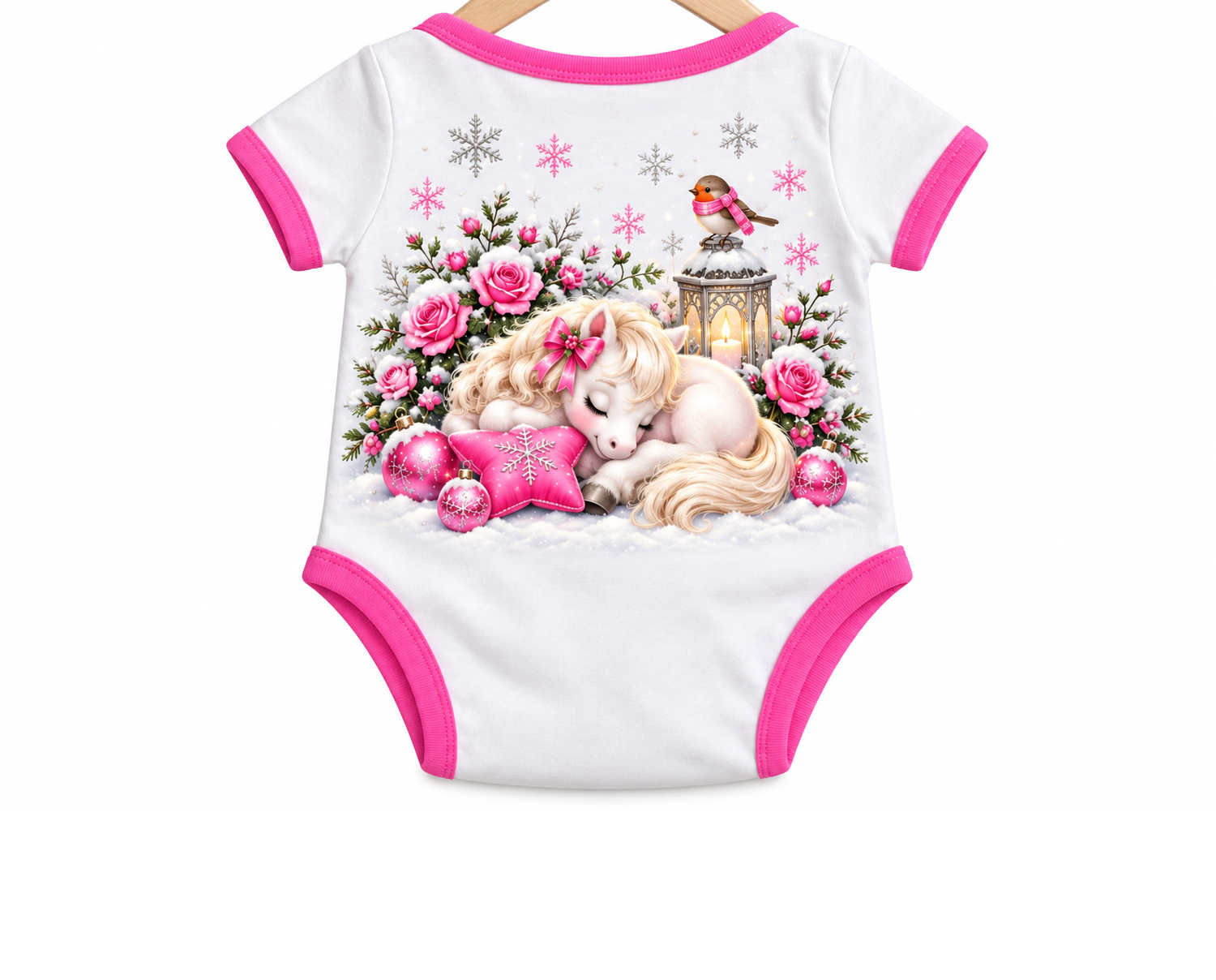 Rosenprinzessin im Lichtergarten Weihnachts Baby Body inkl. Name (Druck)