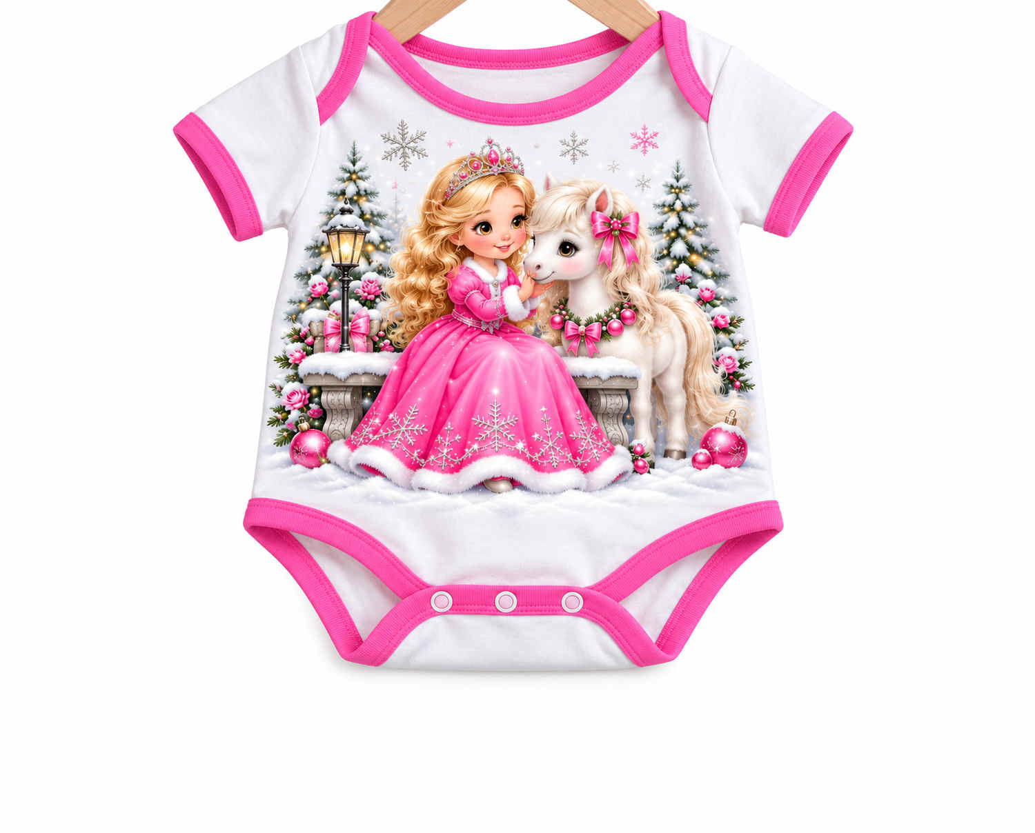 Rosenprinzessin im Lichtergarten Weihnachts Baby Body inkl. Name (Druck)