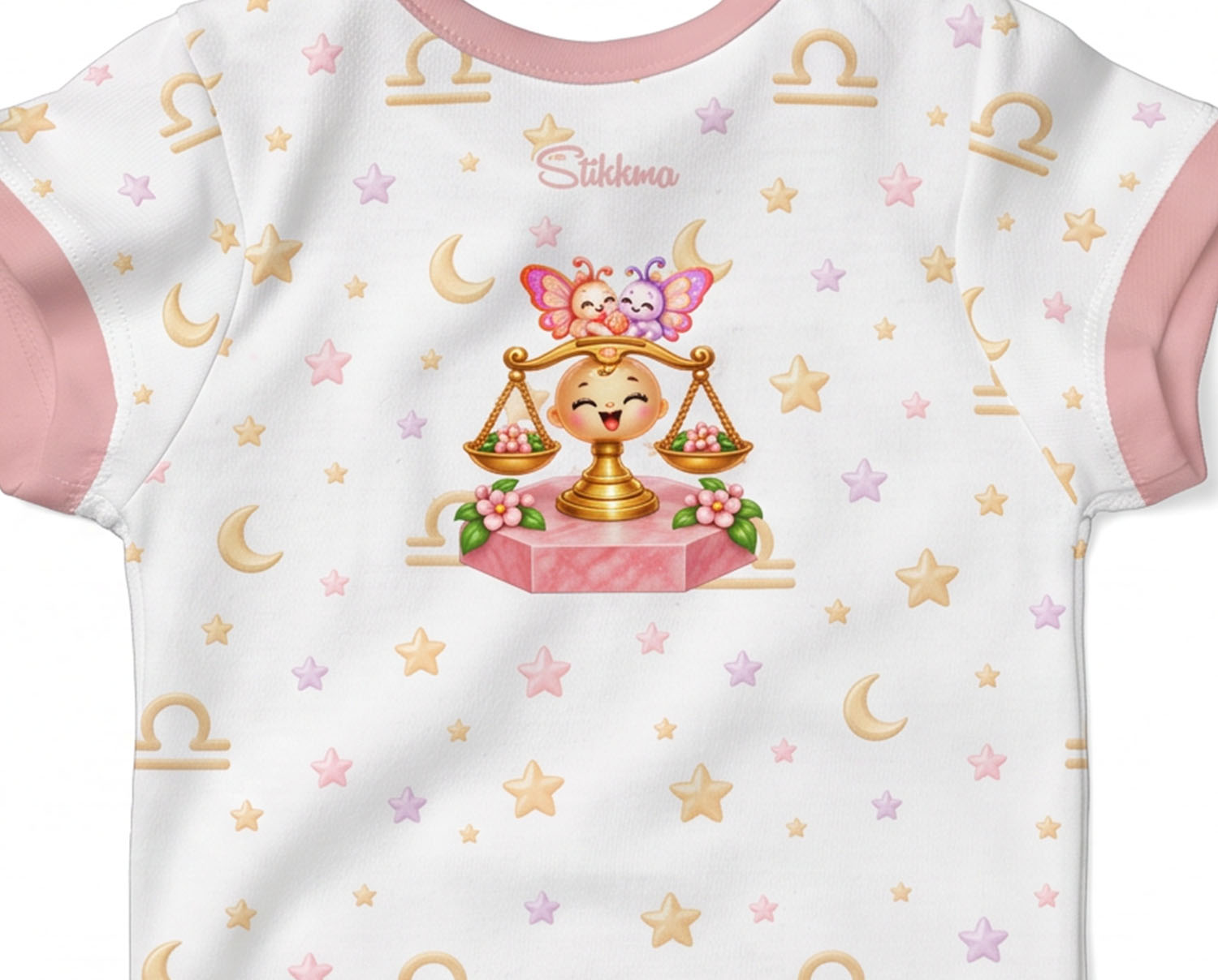 Sternzeichen Waage Baby Body Mädchen inkl. Name (Druck)