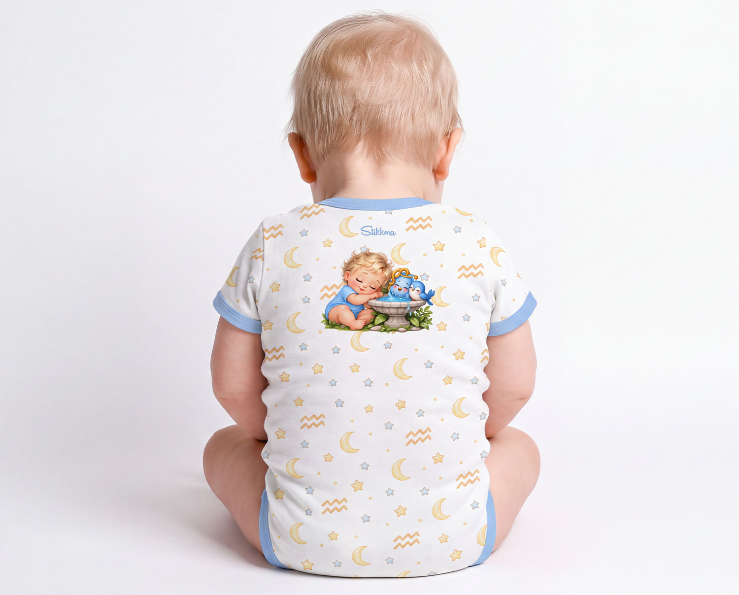 Sternzeichen Wassermann Baby Body Jungen inkl. Name (Druck)