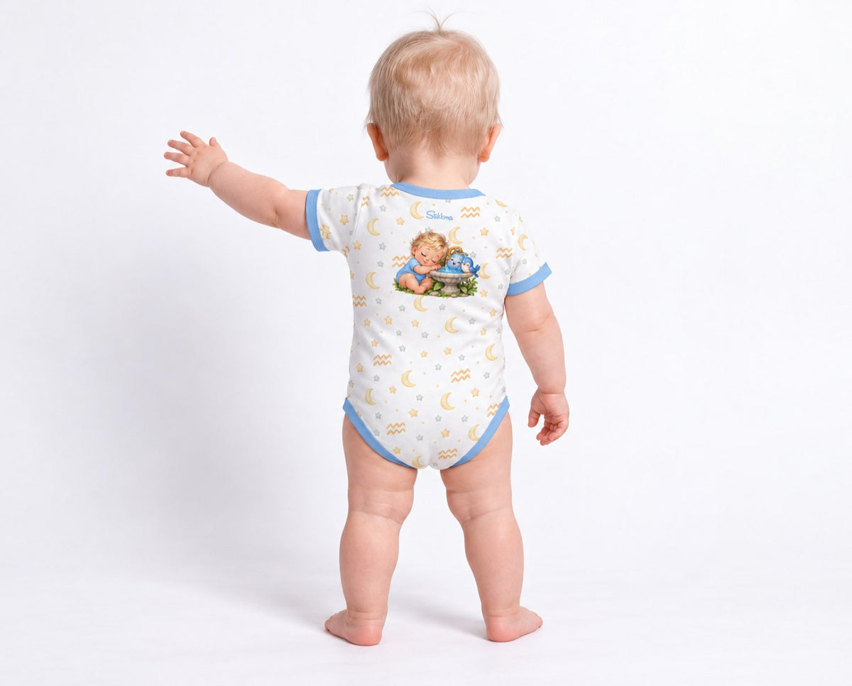 Sternzeichen Wassermann Baby Body Jungen inkl. Name (Druck)