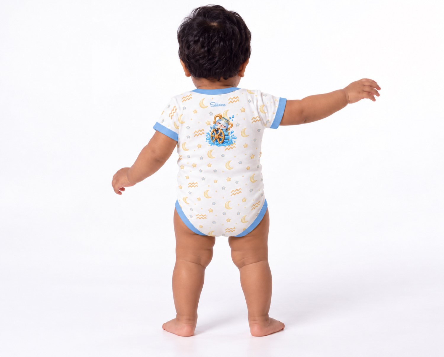 Wassermann Baby Body Jungen mit Sternzeichenmotiv inkl. Name (Druck)