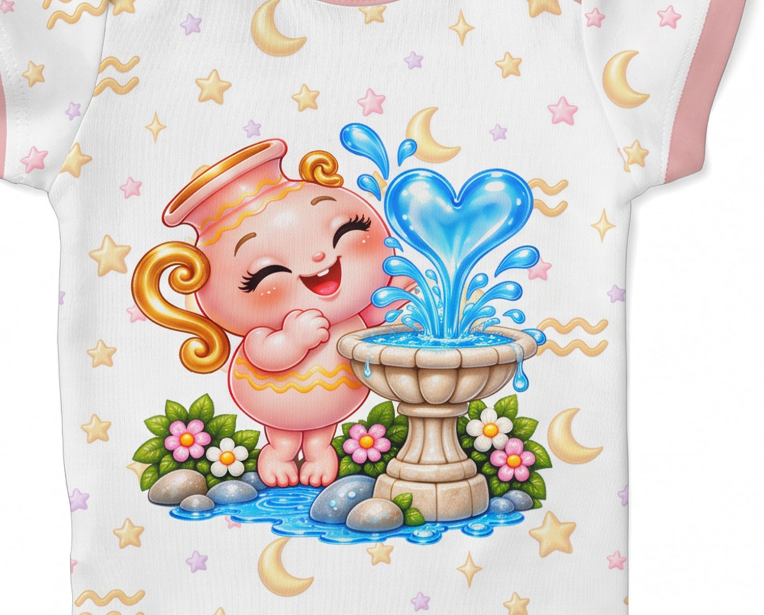 Sternzeichen Wassermann Baby Body Mädchen inkl. Name (Druck)