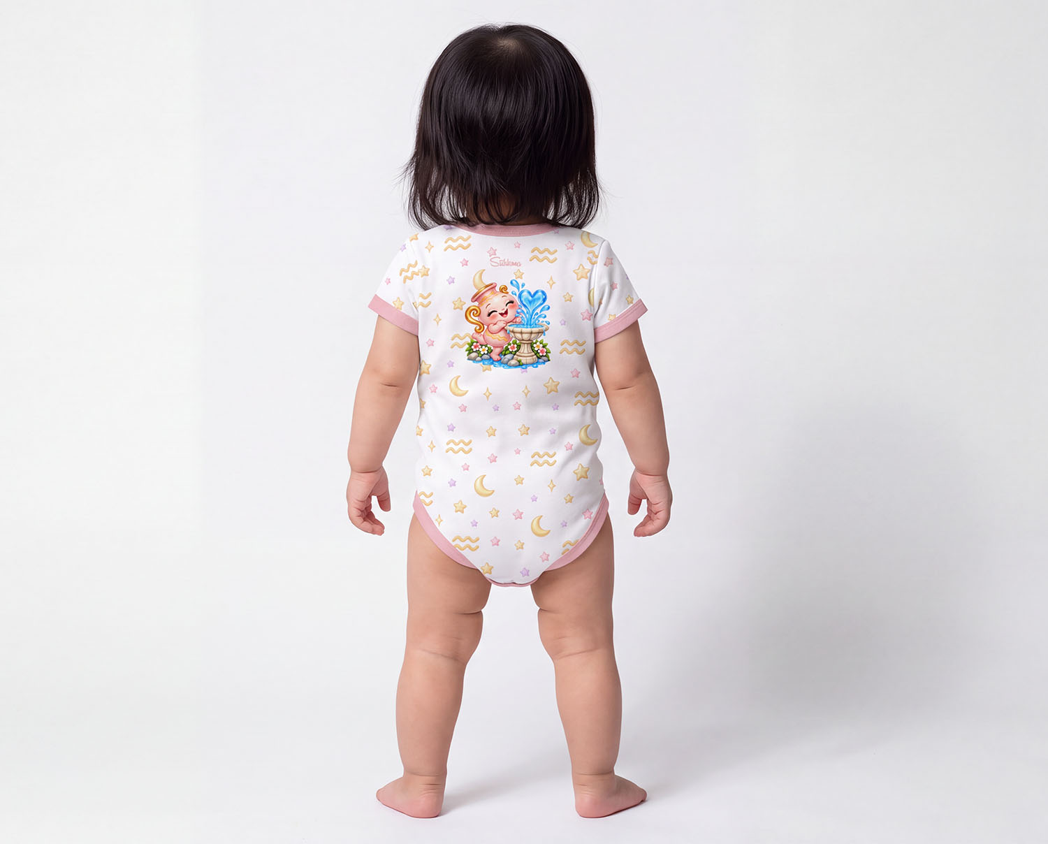 Sternzeichen Wassermann Baby Body Mädchen inkl. Name (Druck)