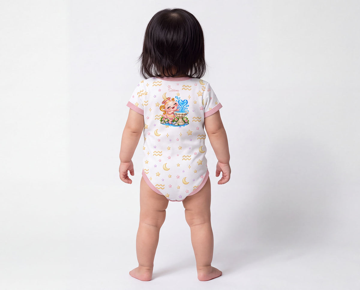 Sternzeichen Wassermann Baby Body Mädchen inkl. Name (Druck)