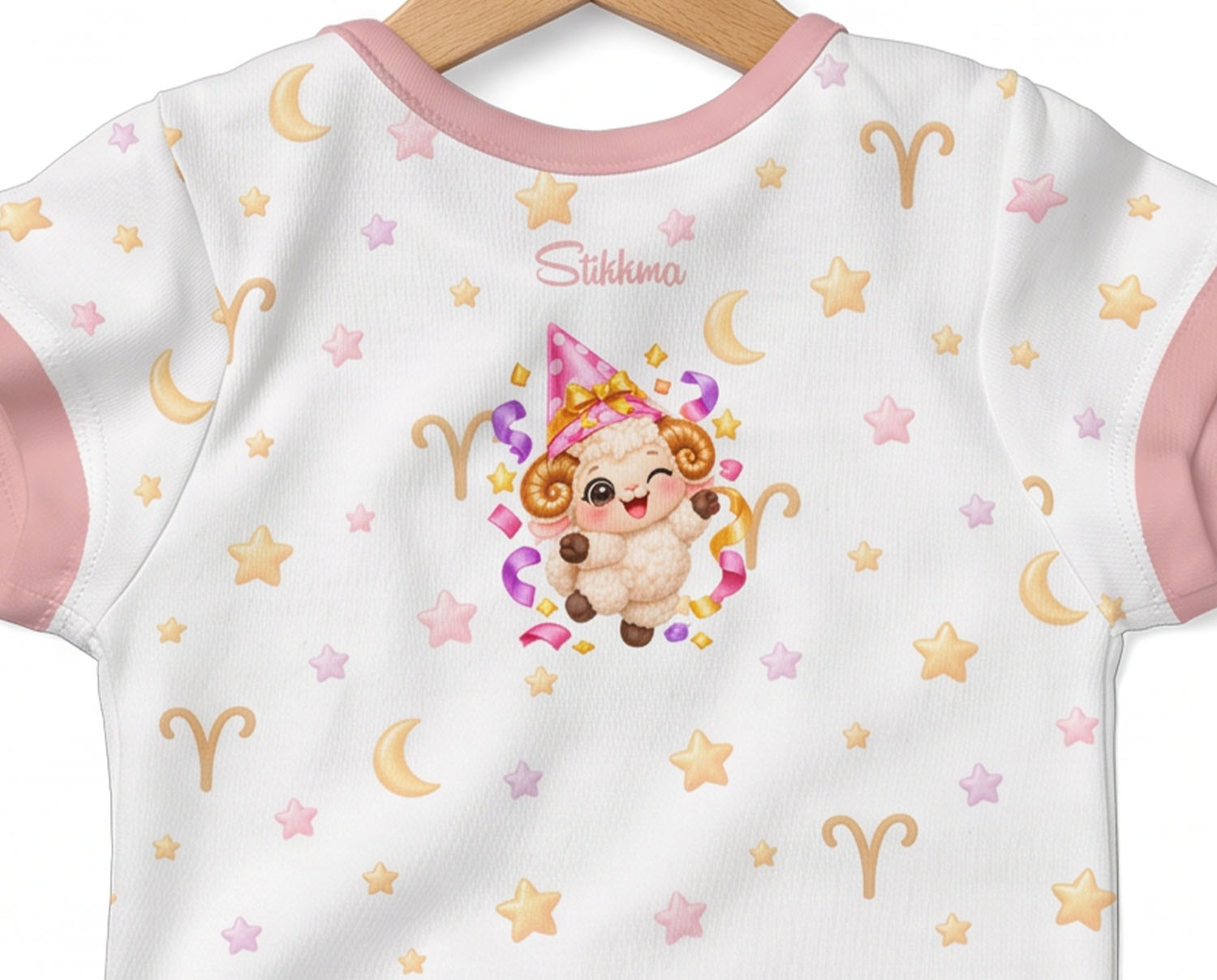 Sternzeichen Widder Baby Body Mädchen inkl. Name (Druck)