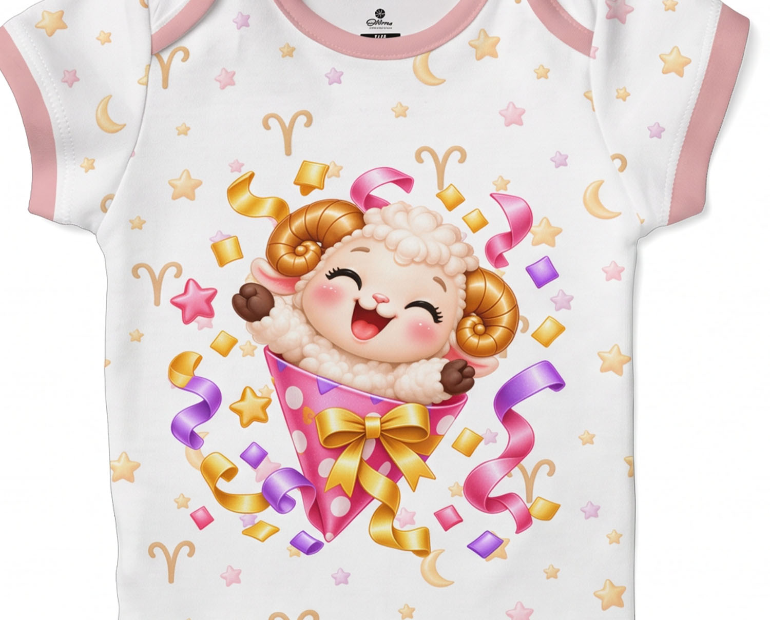 Sternzeichen Widder Baby Body Mädchen inkl. Name (Druck)