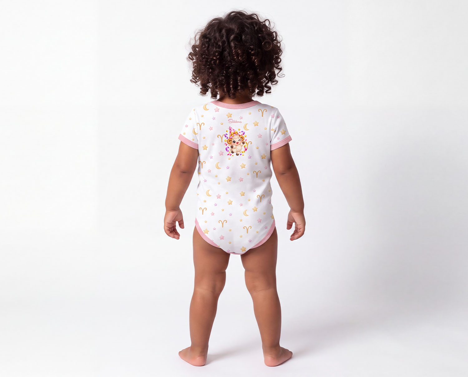 Sternzeichen Widder Baby Body Mädchen inkl. Name (Druck)