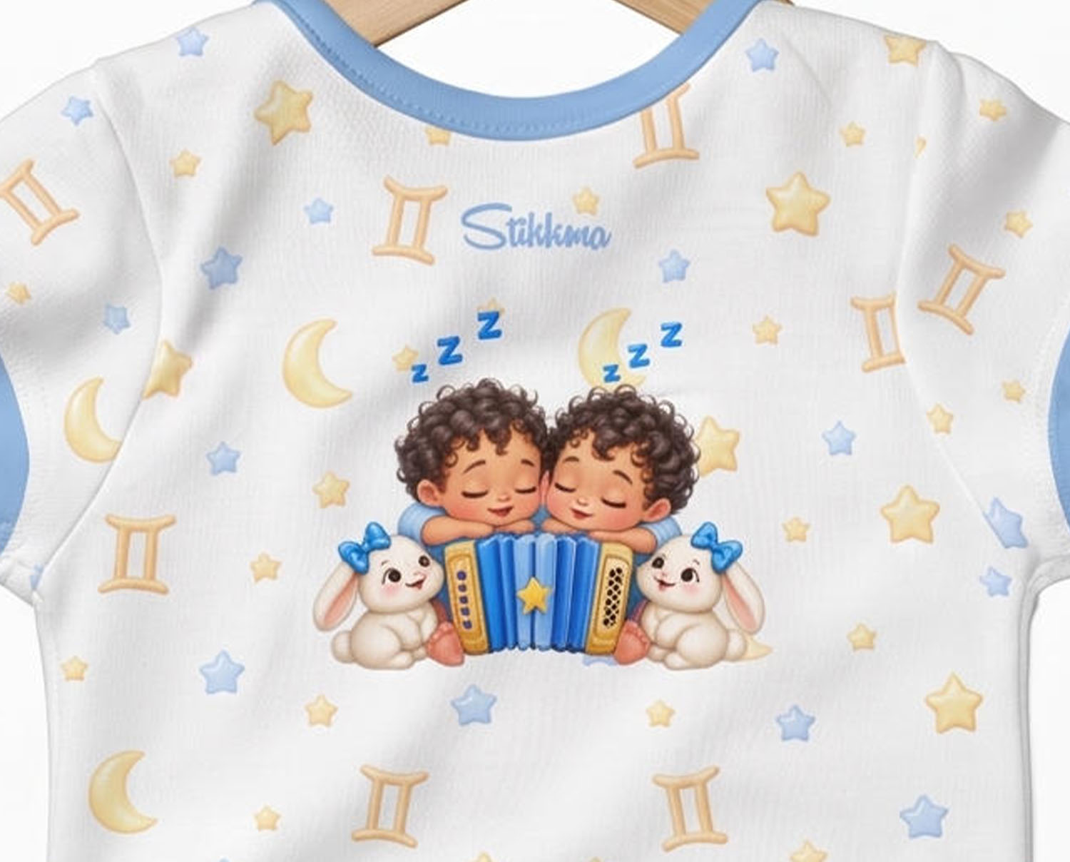 Sternzeichen Zwilling Baby Body inkl. Name (Druck)