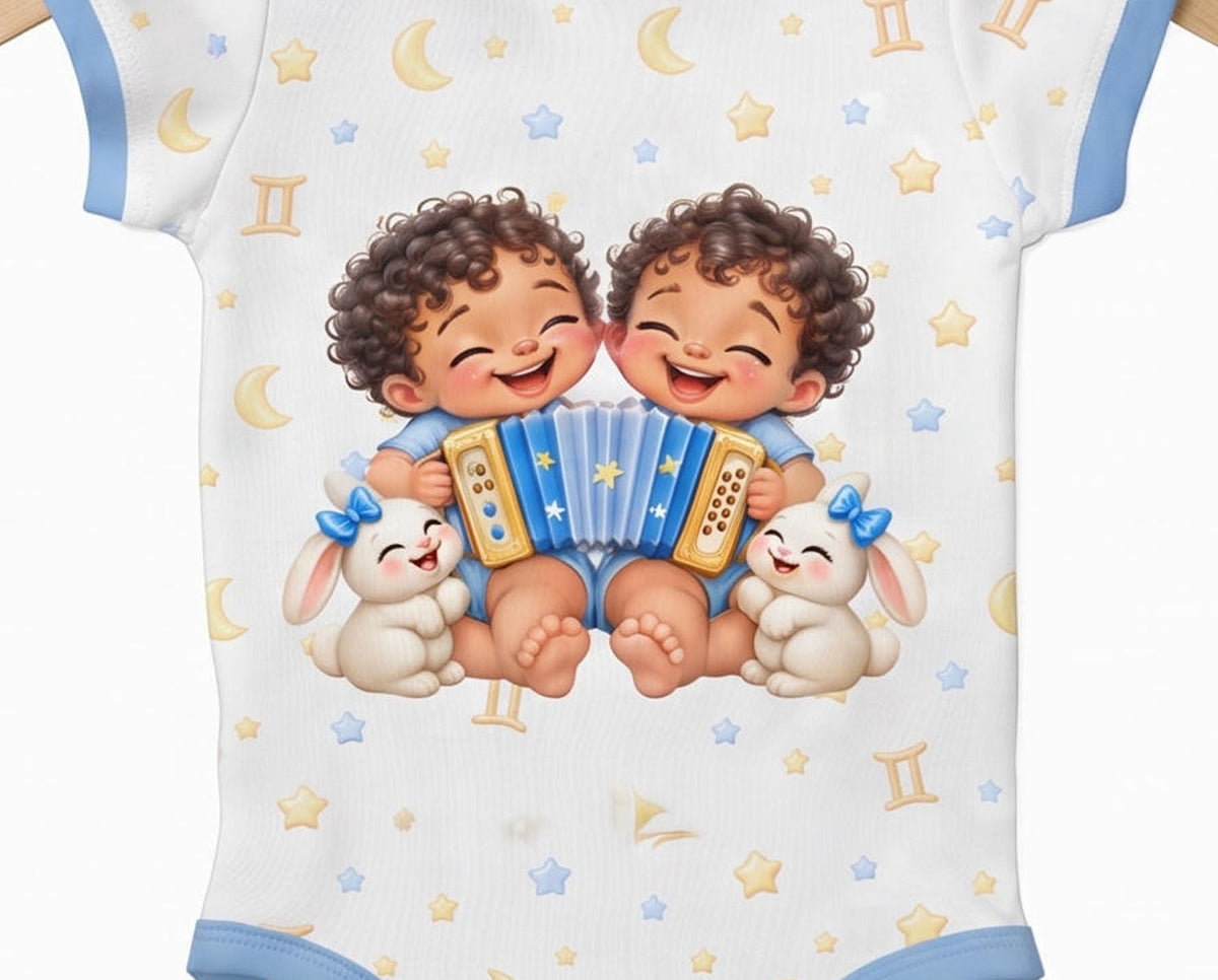 Sternzeichen Zwilling Baby Body inkl. Name (Druck)