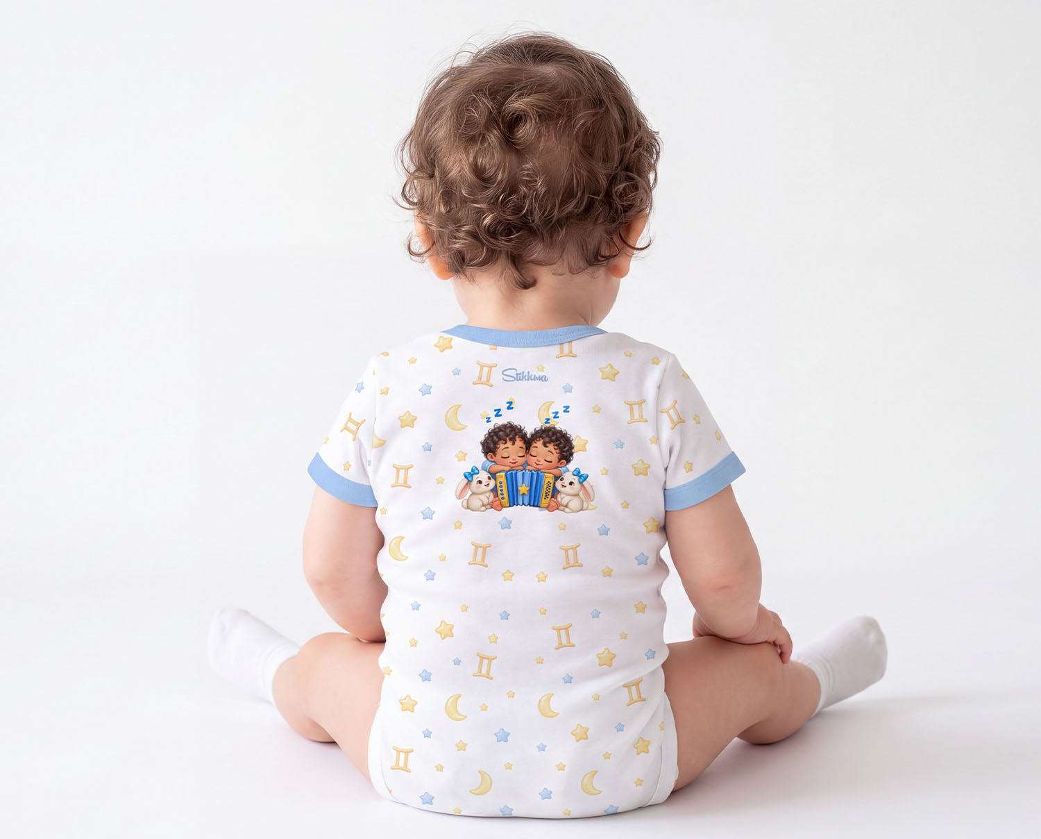 Sternzeichen Zwilling Baby Body inkl. Name (Druck)