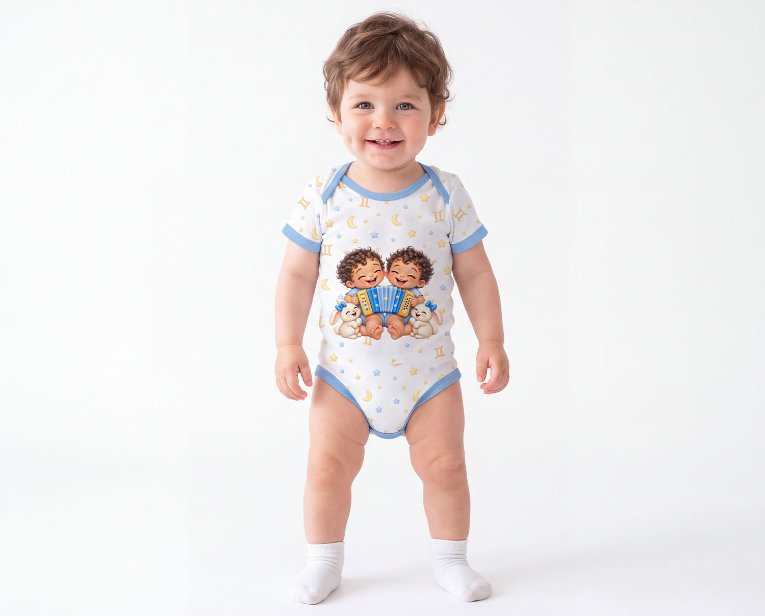 Sternzeichen Zwilling Baby Body inkl. Name (Druck)