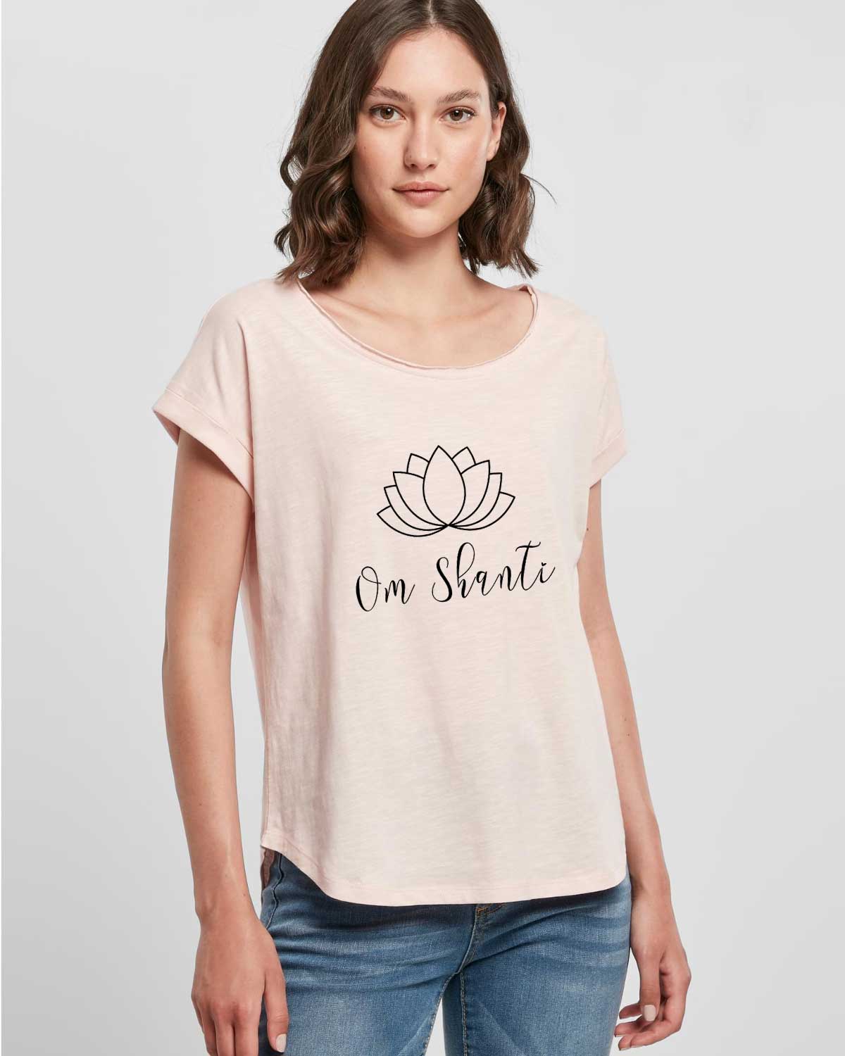 Yoga Ladies Long Slub Tee "Om Shanti"