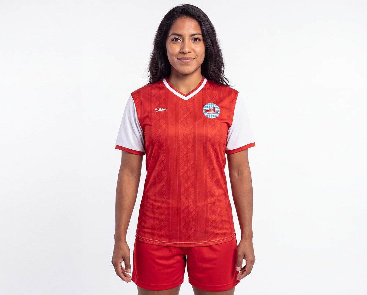 München Fan-Trikot Damen 26/27 Heim "Unser Herz schlägt Rot" inkl. Name und Nummer (Druck)