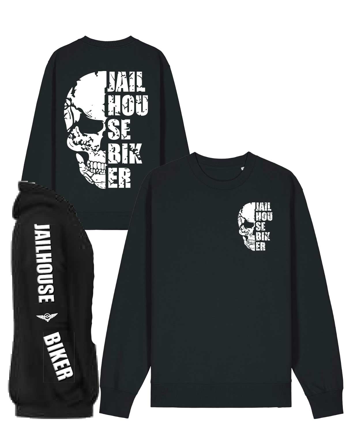 Jailhouse Biker Skull Sweatshirt