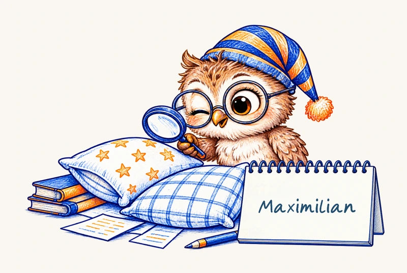 Maximilian auf dem Notizblock der Eule