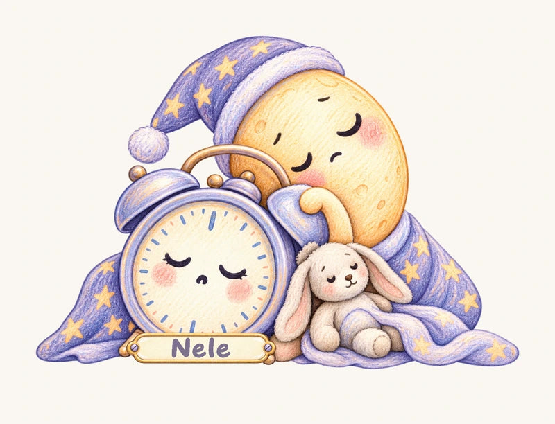 Nele auf der Weckerplakette
