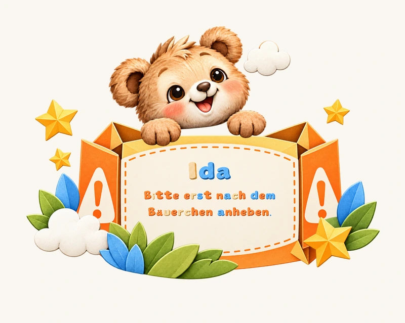 Ida im Warnschild des Bären