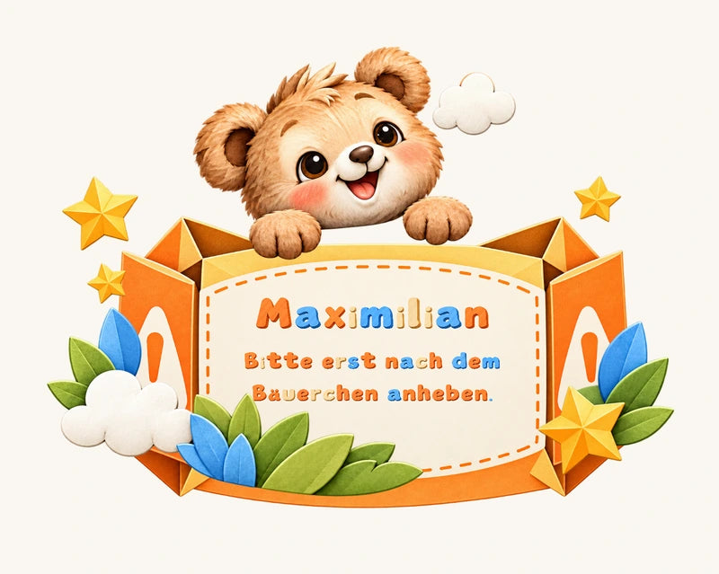 Maximilian im Warnschild des Bären