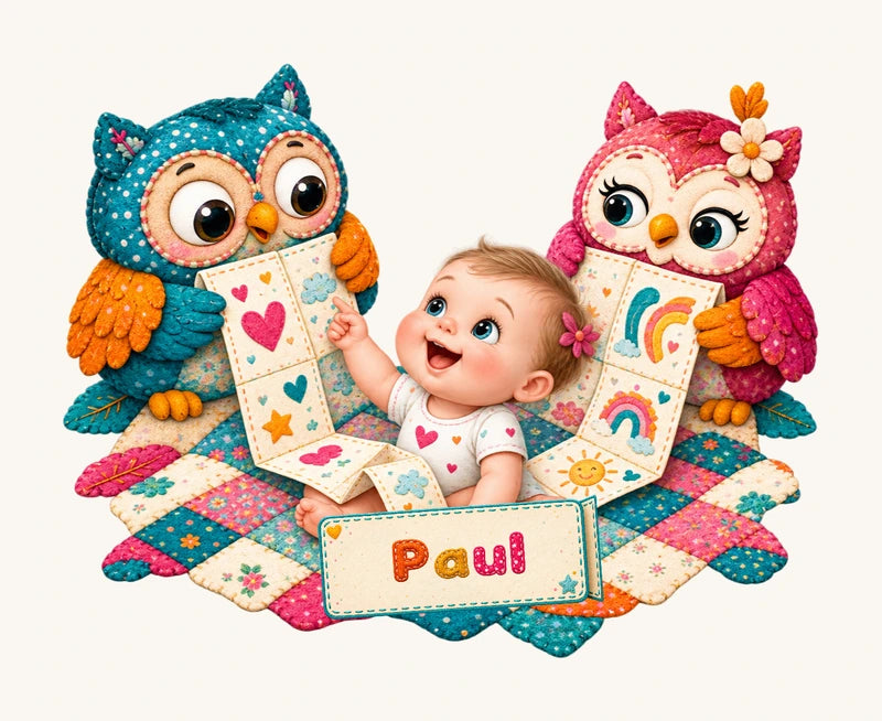Paul auf einer Seite des Faltbuchs