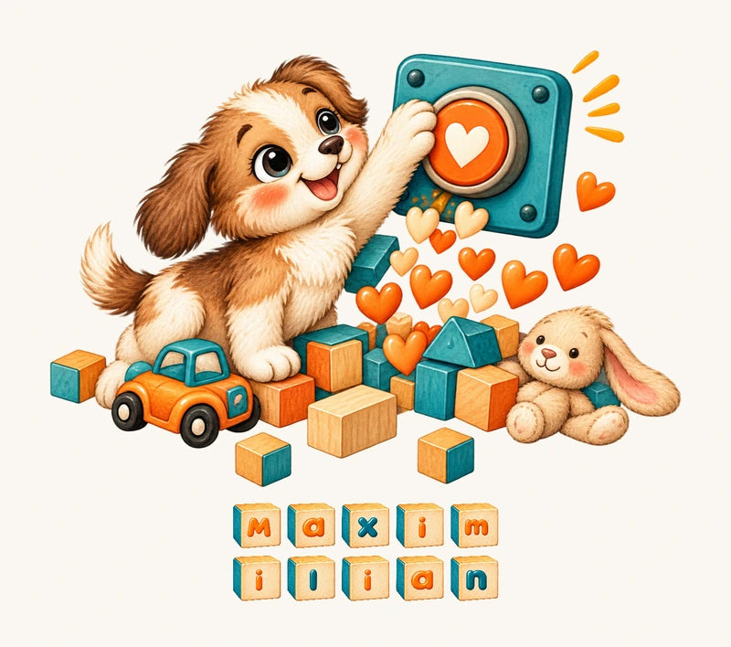 Maximilian auf den Buchstabenklötzen
